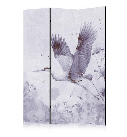 Sirm - Majestic flight - a crane in flight in monochrome, cool colours