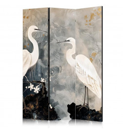Paravan - Herons and cherry blossoms - oriental-style illustration depicting birds