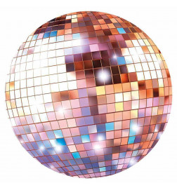Pyöreä seinämaalaus - Rose gold disco ball