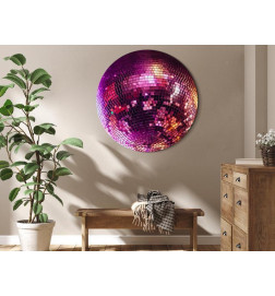 Apaļa glezna - Magenta disco ball