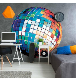 Okrogla fototapeta - Blue disco ball