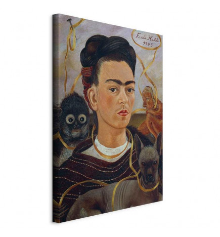 Cuadro - Frida Kahlo – Self-Portrait with Changuito