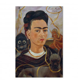 Tablou - Frida Kahlo – Self-Portrait with Changuito