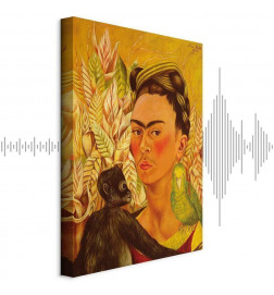 Cuadro - Frida Kahlo – Self-Portrait with Monkey and Parrot