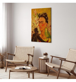 Cuadro - Frida Kahlo – Self-Portrait with Monkey and Parrot