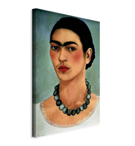 Leinwandbild - Frida Kahlo – Self-Portrait with Beaded Necklace