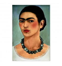 Leinwandbild - Frida Kahlo – Self-Portrait with Beaded Necklace