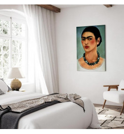 Leinwandbild - Frida Kahlo – Self-Portrait with Beaded Necklace