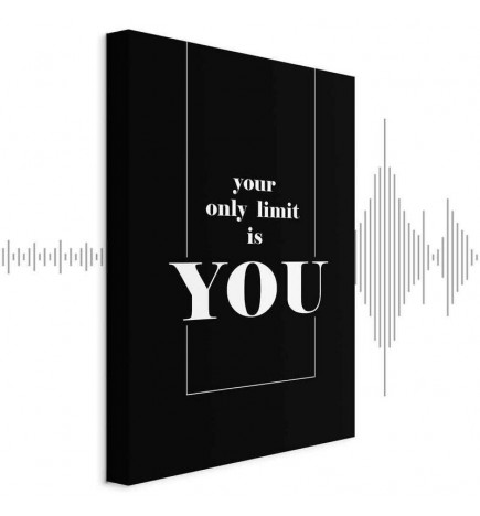 Schilderij - Key to Success (1-part) - Black and White English Inscriptions