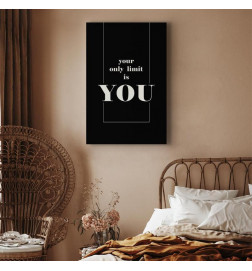 Leinwandbild - Key to Success (1-part) - Black and White English Inscriptions