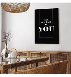 Schilderij - Key to Success (1-part) - Black and White English Inscriptions