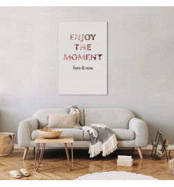 Leinwandbild - Unique Moment (1-part) - English Text on White Background