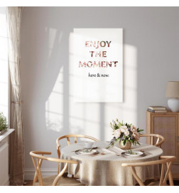 Leinwandbild - Unique Moment (1-part) - English Text on White Background