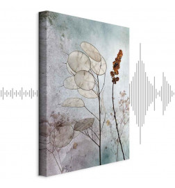 Schilderij - Foggy Lunaria (1 Part) Vertical