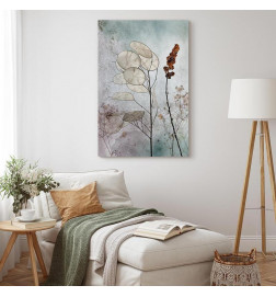 Schilderij - Foggy Lunaria (1 Part) Vertical