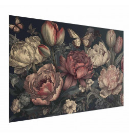 Plakatas - Flowers on a Turquoise Background