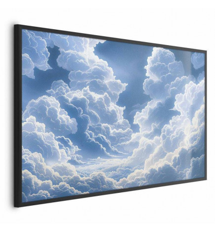 Poster - Blue Sky Breaking Through White, Fluffy Clouds