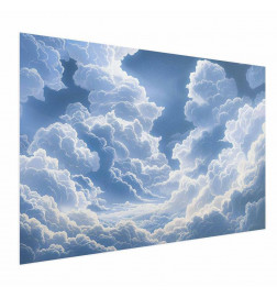 Poster - Blue Sky Breaking Through White, Fluffy Clouds