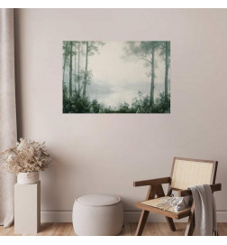 Plakat - Forest and Pond in Patinated Green