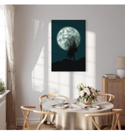Schilderij - Beautiful Full Moon (1 Part) Vertical