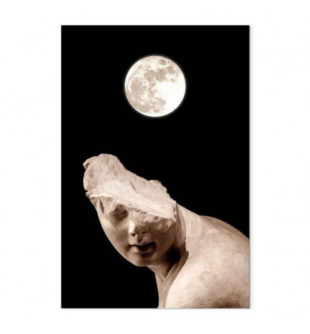 Tablou - Moon and Statue (1 Part) Vertical