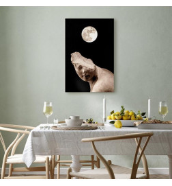 Canvas Print - Moon and Statue (1 Part) Vertical