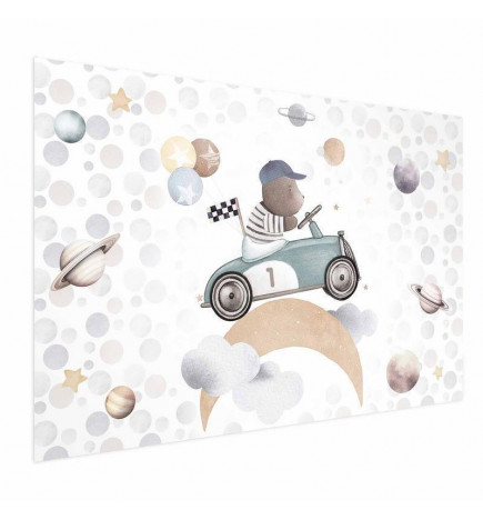 Poster - Bear in a Race Car