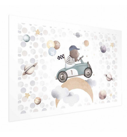 Poster - Bear in a Race Car