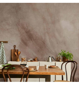 Fotobehang - Abstract scandi boho - delicate composition with lettering and flowers