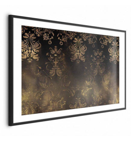 Plakatas - Dark Baroque Patterns with Golden Accents