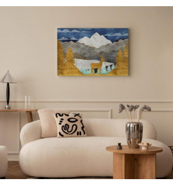 Schilderij - Golden Land (1 Part) Wide