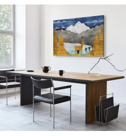 Schilderij - Golden Land (1 Part) Wide