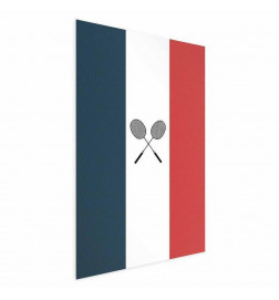 Plakāts - French Flags and Black Badminton Rackets