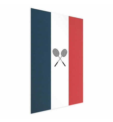 Plakāts - French Flags and Black Badminton Rackets