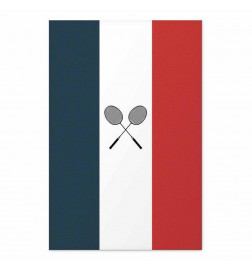 Plakatas - French Flags and Black Badminton Rackets