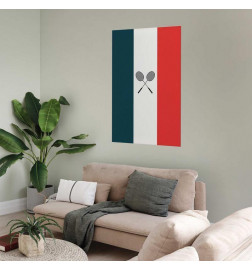 Poster - French Flags and Black Badminton Rackets