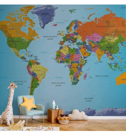 Fotobehang - World Map: Colourful Geography