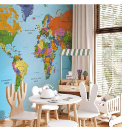 Fototapete - World Map: Colourful Geography