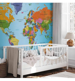 Fototapete - World Map: Colourful Geography