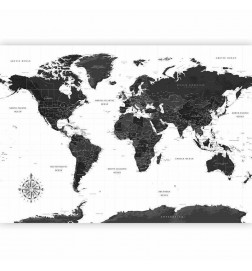 Mural de parede - Black and White Map