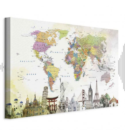 Schilderij - Wonders of the World (1 Part) Wide