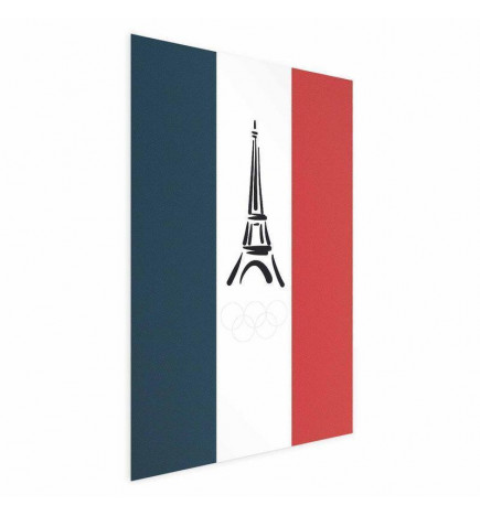 Plakāts - Graphic Eiffel Tower Against the French Flag