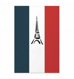 Plakat - Graphic Eiffel Tower Against the French Flag