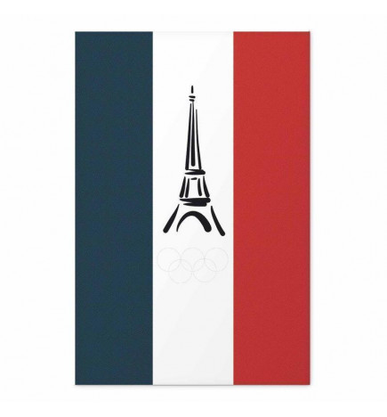 Juliste - Graphic Eiffel Tower Against the French Flag