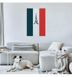 Plakāts - Graphic Eiffel Tower Against the French Flag