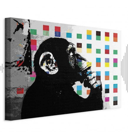 Canvas Print - Banksy The Thinker Monkey
