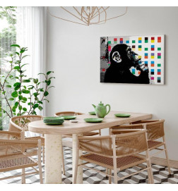 Canvas Print - Banksy The Thinker Monkey