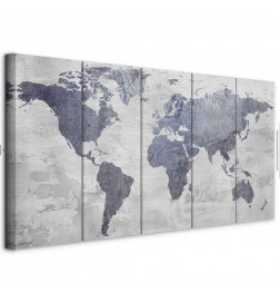 Tableau - Concrete World Map (5 Parts) Narrow