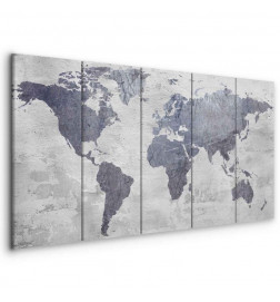 Seinapilt - Concrete World Map (5 Parts) Narrow