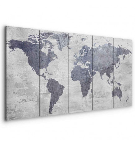 Tableau - Concrete World Map (5 Parts) Narrow